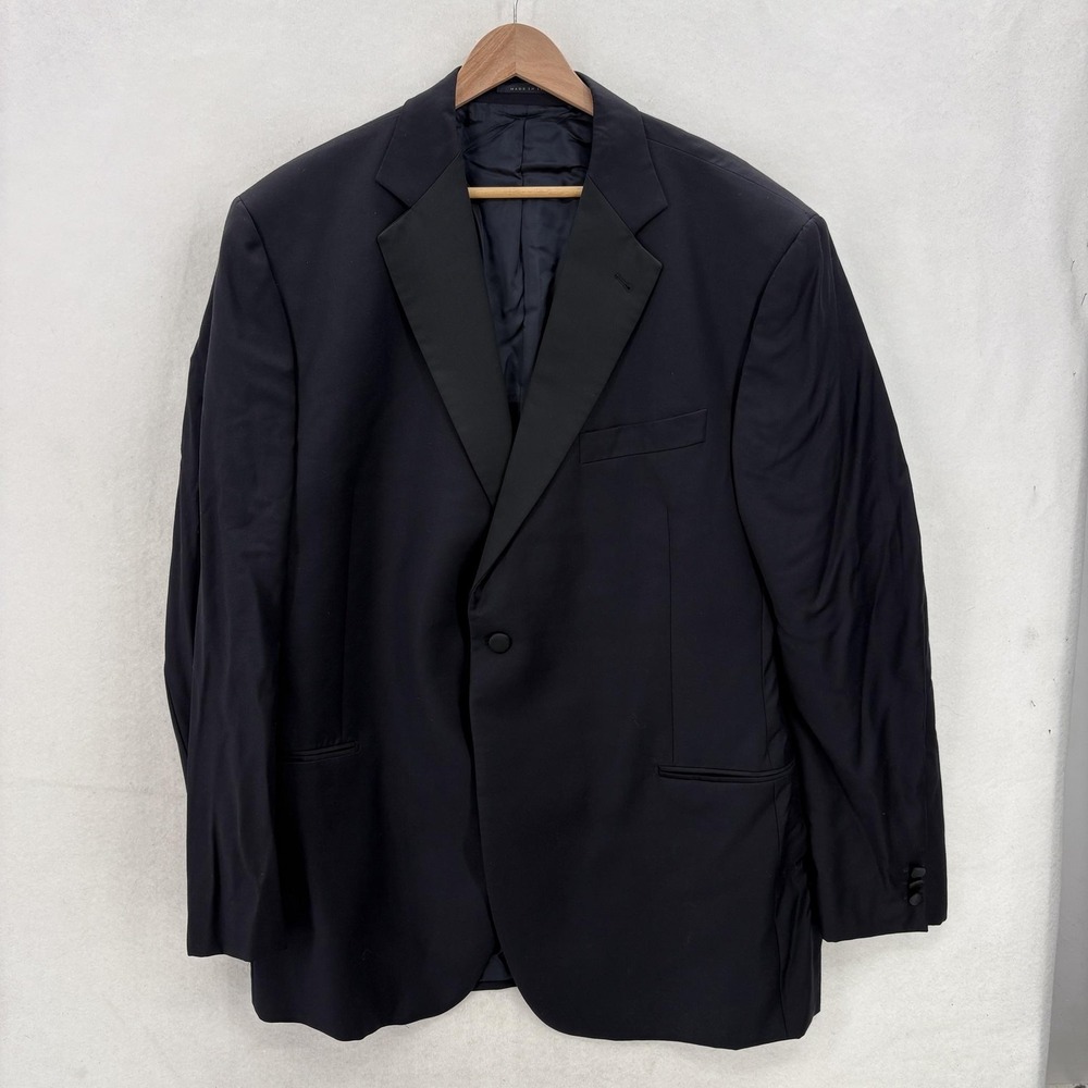 Lubiam Suit Jacket Mens 40L Black Wool Tuxedo Ermenegildo Zegna Trofeo Italy